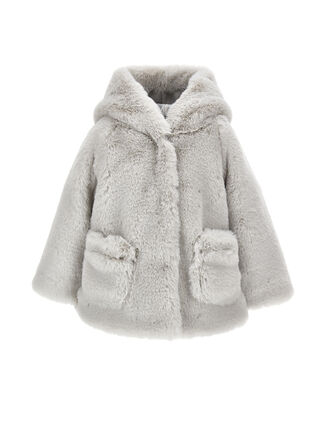 Hooded plush coat