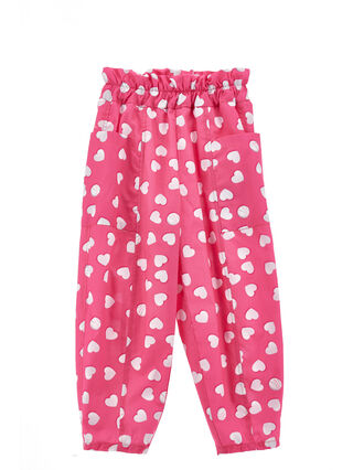 Хлопковые брюки с принтом в виде сердечек