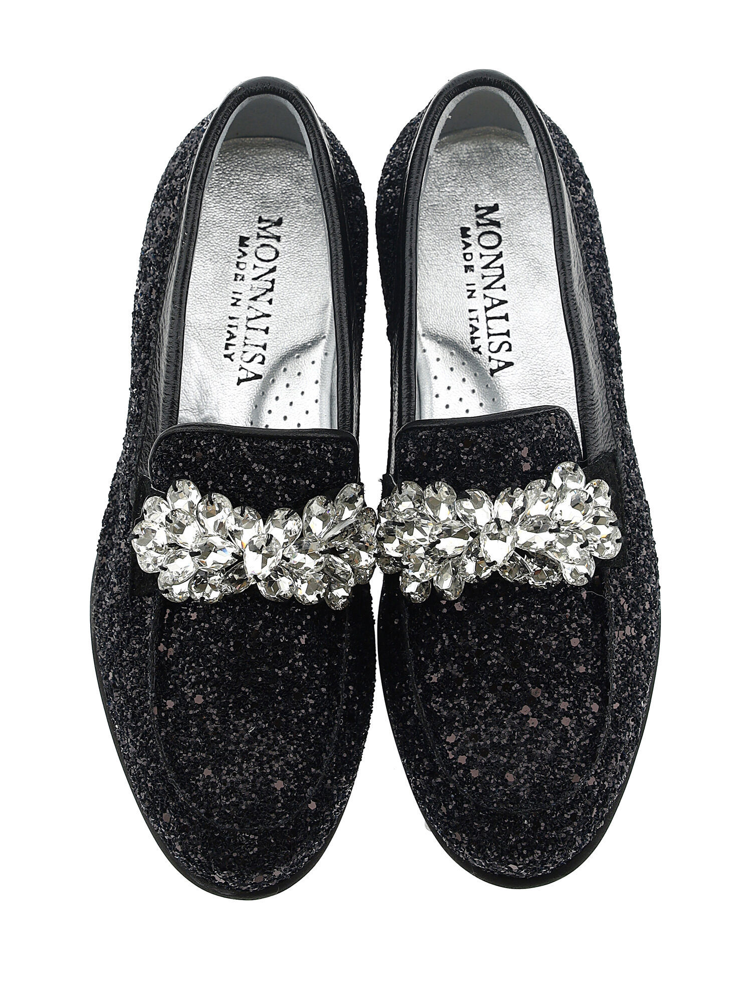 Silver glitter moccasins outlet