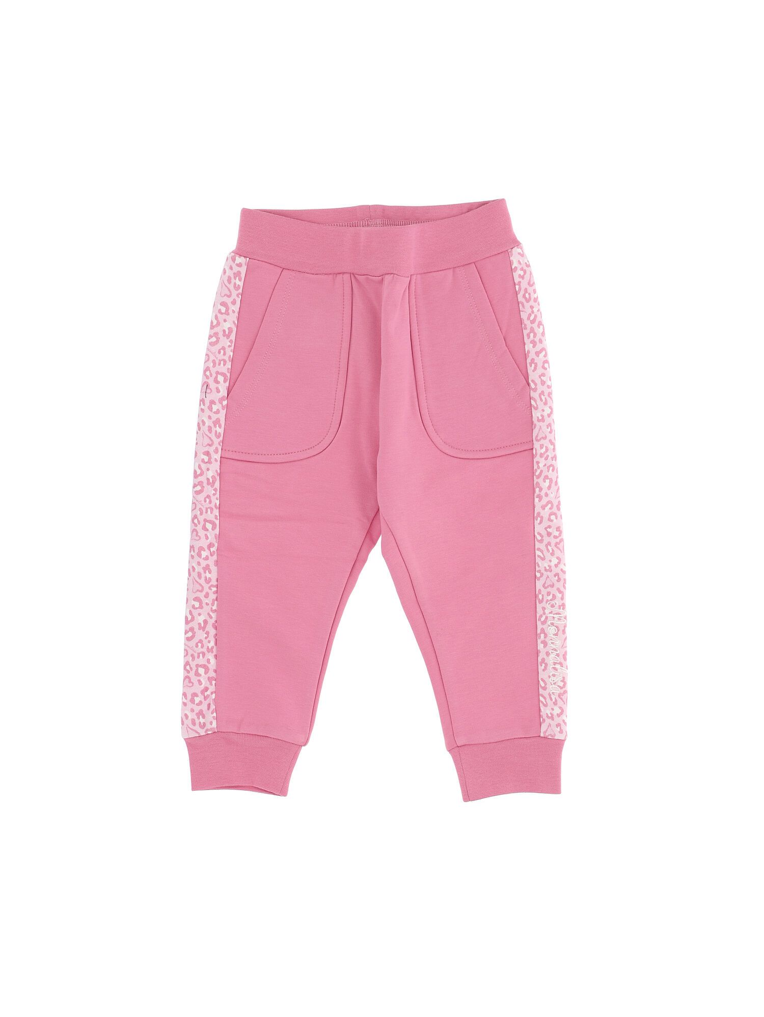 Monnalisa Bambina Abbigliamento Pantaloni e jeans Pantaloni Joggers Pantaloni cotone felpato banda maculata 