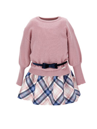 Платье из микадо в клетку «тартан»