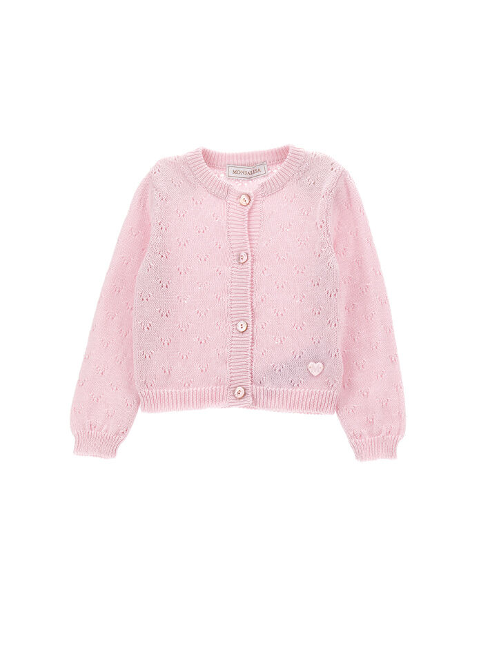 Monnalisa graphic-print zip-up cardigan - Pink