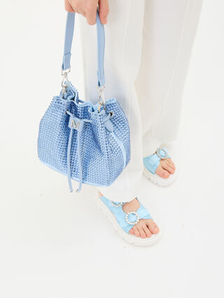 Rhinestone bucket coated fabric