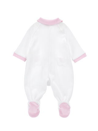 Combishort festonné bicolore en coton