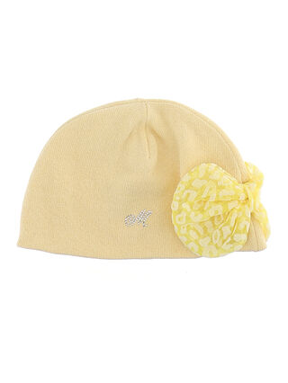 Angora cotton beret with tulle bow