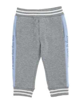 Plush cotton pants with side bands