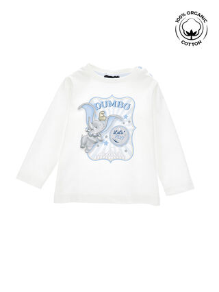T-shirt en coton bio imprimé caoutchouté Dumbo