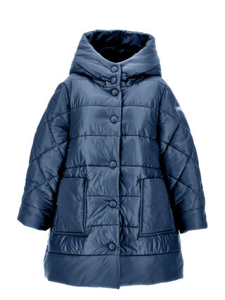 Quilted technical fabric coat