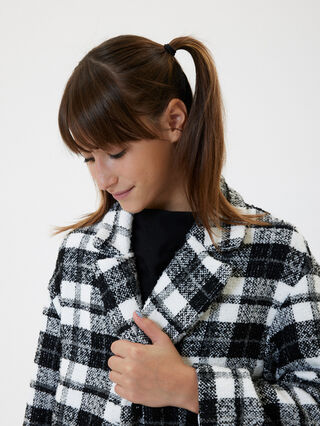 Tartan bouclé coat