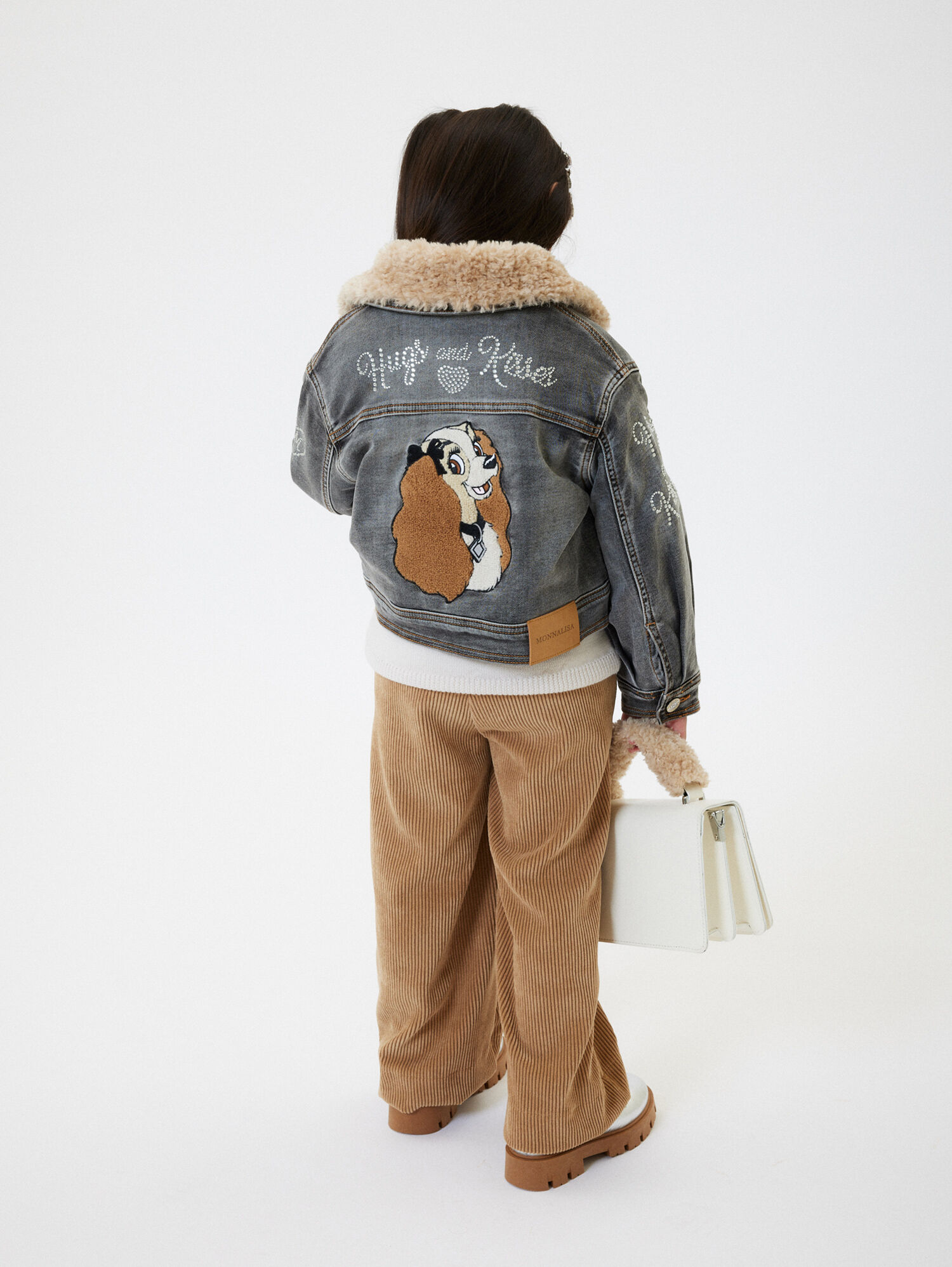 Plush collar Disney denim jacket girl | Monnalisa United States