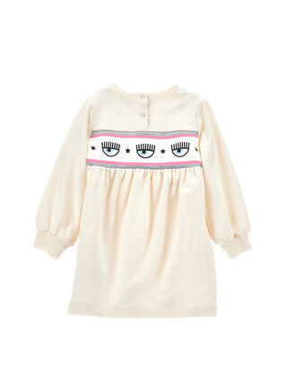 Maxilogomania cotton fleece dress