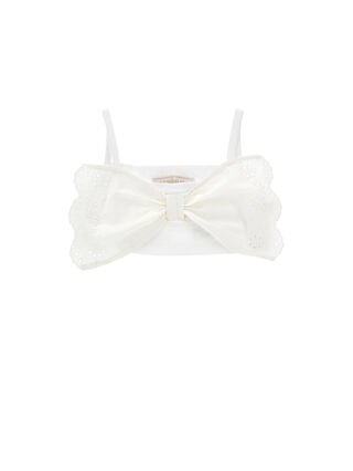 Top con fiocco Sangallo