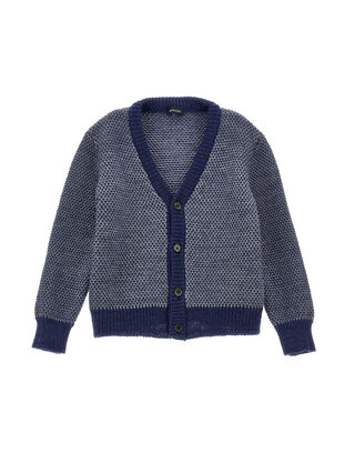 Two-tone merino cardigan