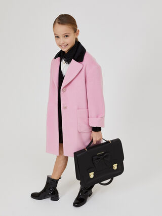 Coat with velour collar