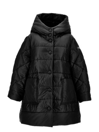 Quilted technical fabric coat