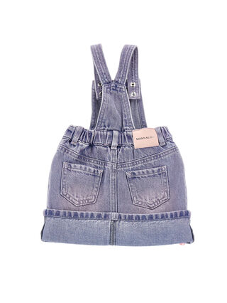 Salopette jeans con roselline