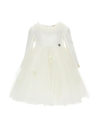 Dress with tulle and roses