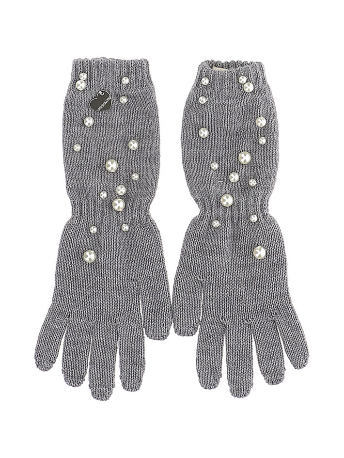 Monnalisa Girls Accessories Gloves Wool gloves with pearls 