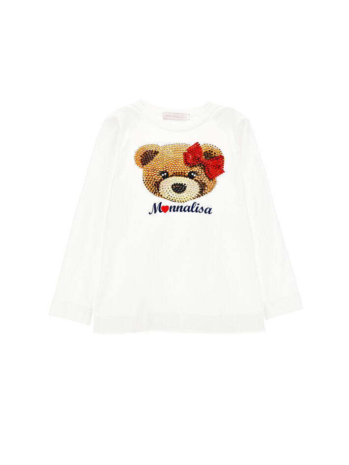Maxi-logomania T-shirt Monnalisa Girls Clothing T-shirts Long Sleeved T-shirts 