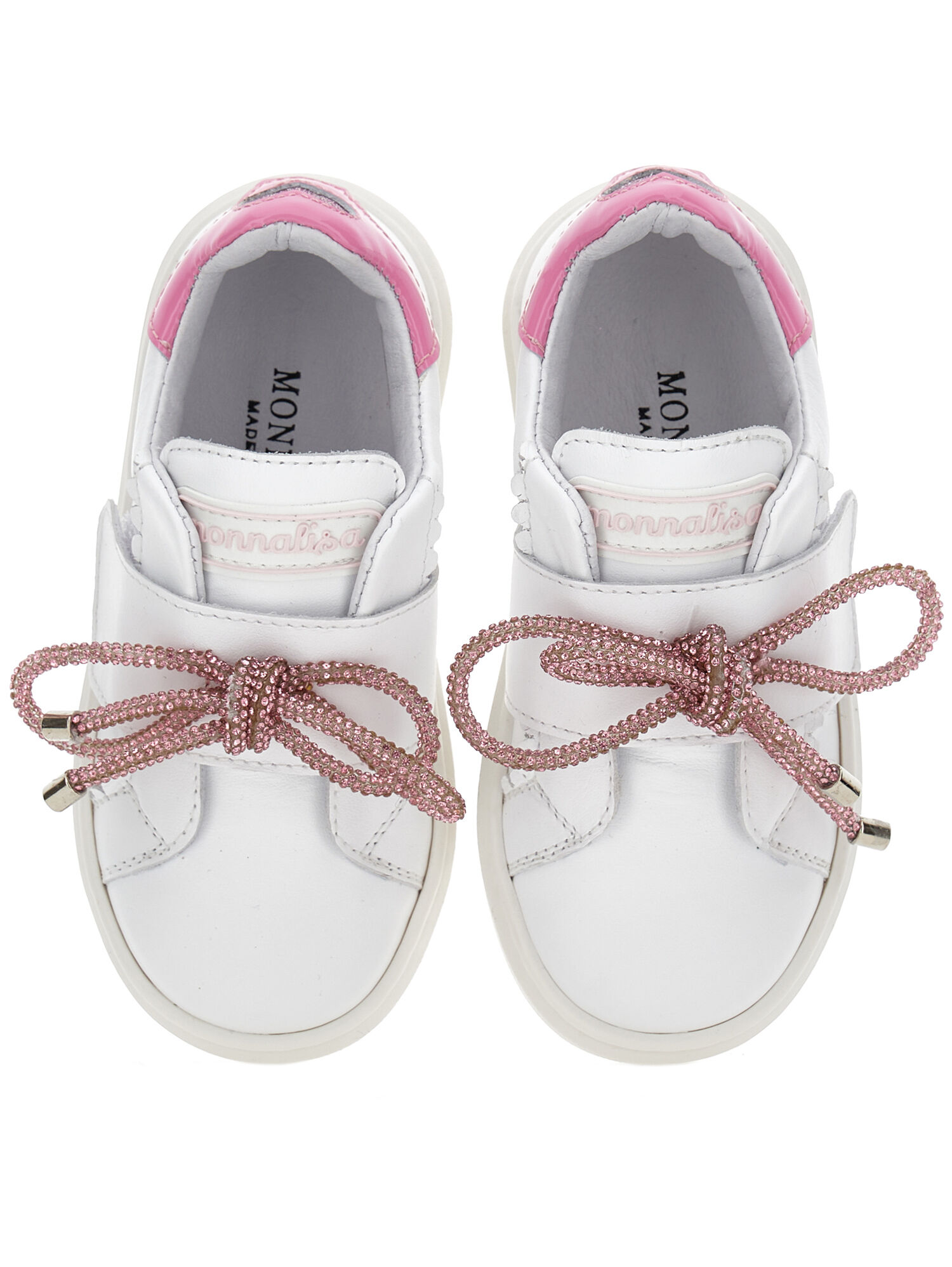 Leather sneakers with bow girl Monnalisa France