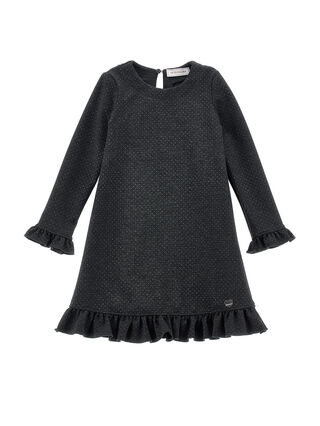 Платье из пунто милано в горошек с блестками