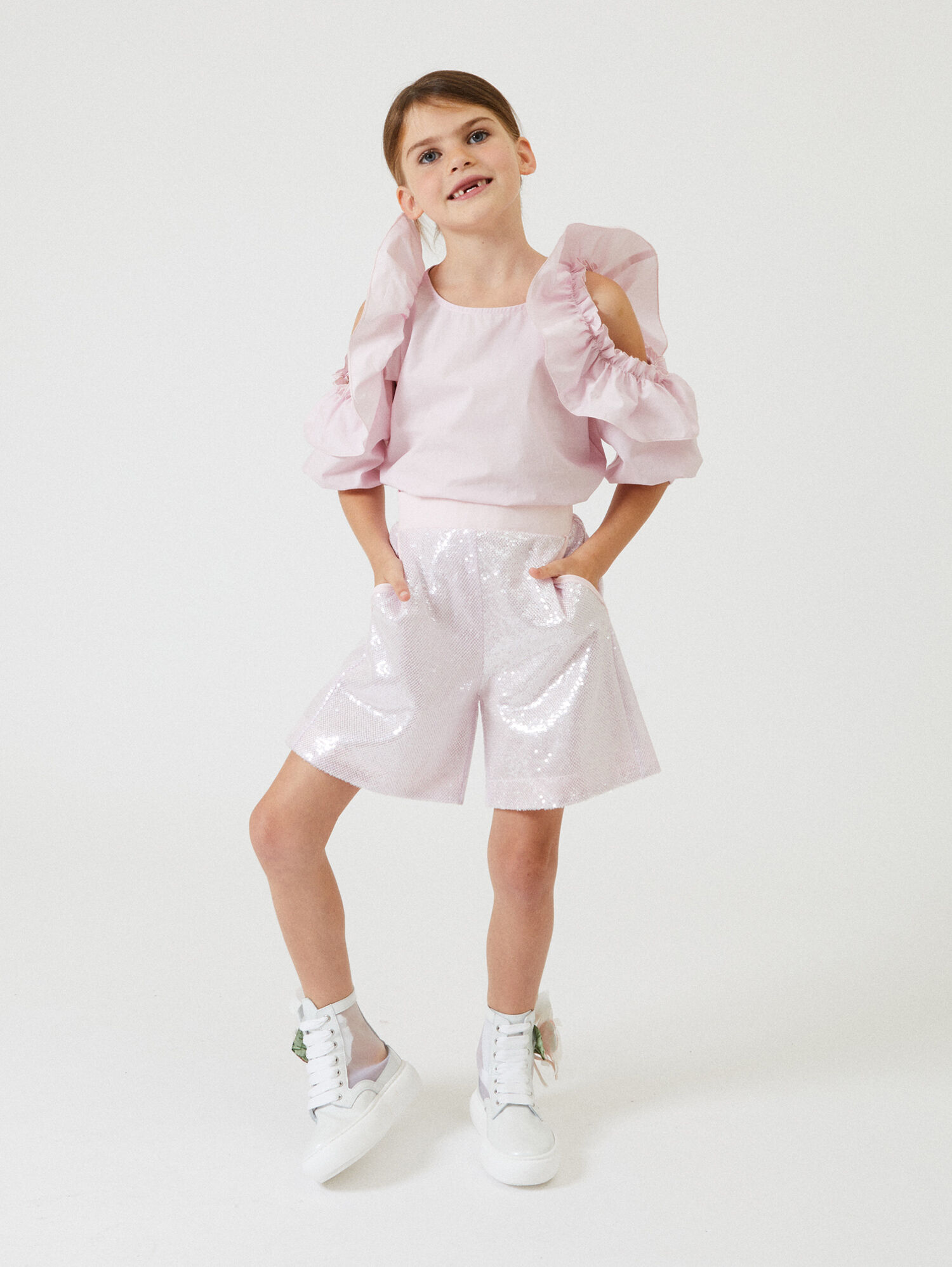 Elegant sequin Bermuda shorts girl | Monnalisa Lithuania