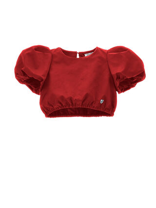 Cropped duchesse top