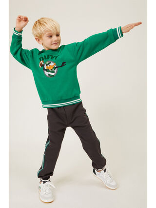 Fleece joggers with coloured bands