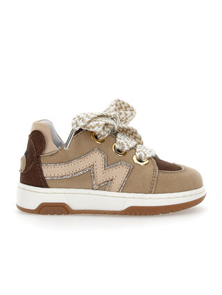 Nubuck and glitter sneakers