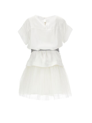 Viscose satin dress with petticoat