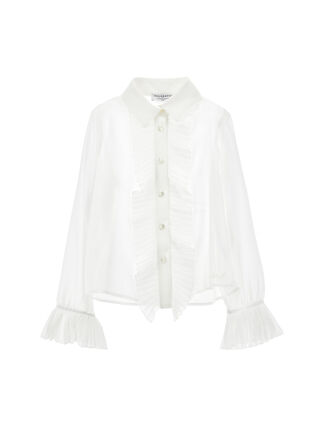 Chiffon shirt with pleated details