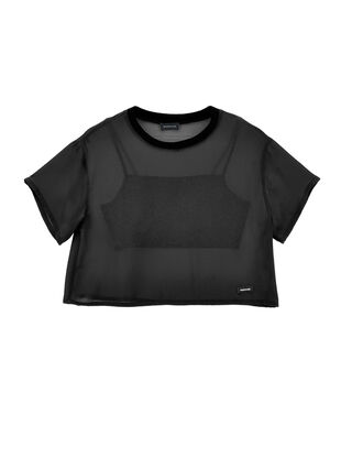 T-shirt georgette con top