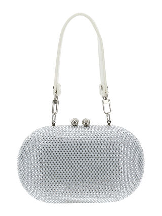 Овальная сумка пошет со стразами