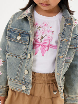 Bow print jersey T-shirt