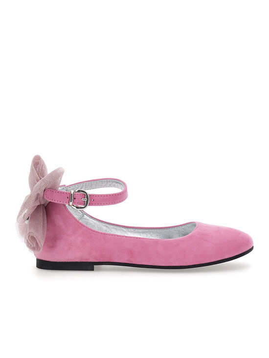 Suede ballet flats with bow
