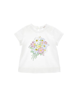 T-shirt jersey with bouquet print