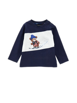 T-shirt bicolore avec ourson