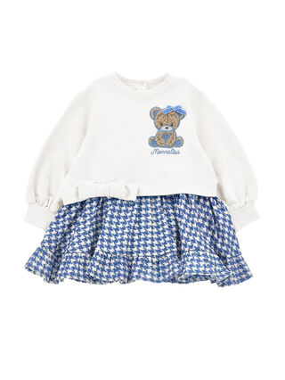 Robe sweat-shirt ours en peluche Monnalisa