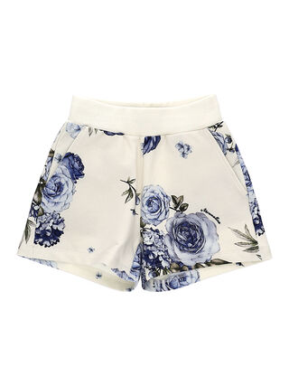 Floral fleece shorts