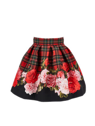 Tartan and rose skirt