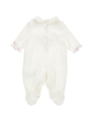 Bow and embroidery jumpsuit