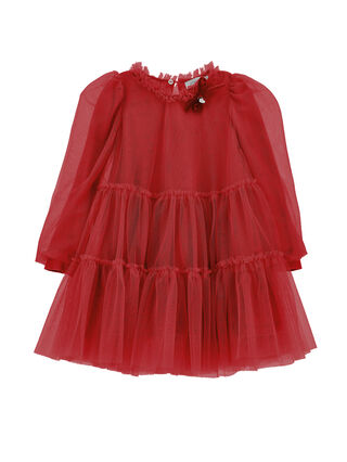 Flounce silk-touch tulle dress