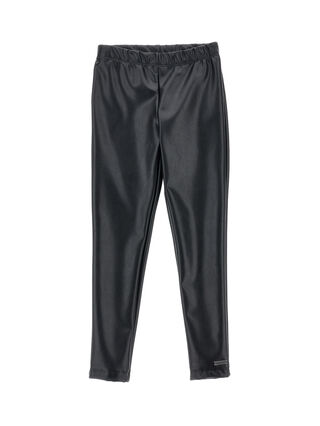 Coated fabric jersey leggings