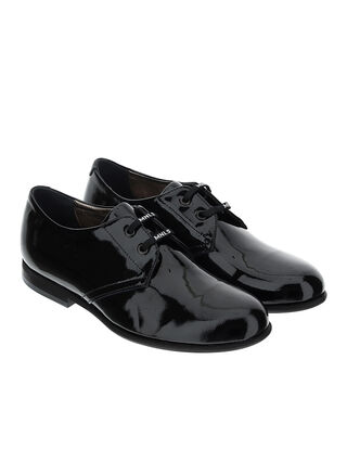 Patent leather derby