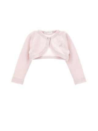 Merino lurex wraparound cardigan