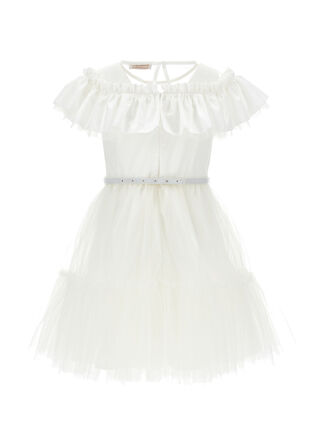 Tulle dress with flounce
