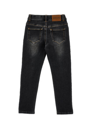 Denim trousers with worn effect