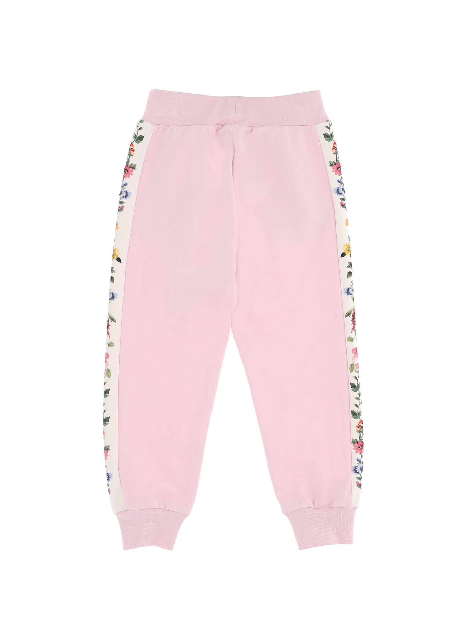 Monnalisa Girls Clothing Pants Sweatpants Fleece joggers with floral bands 