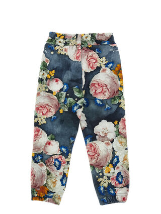Rose print fleece joggers
