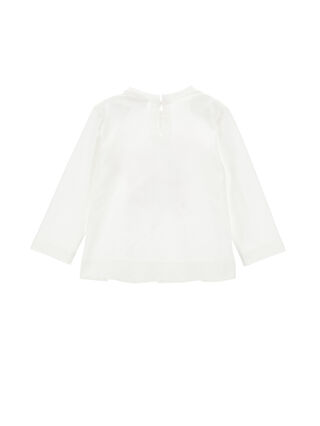 Хлопковая футболка с принтом и стразами